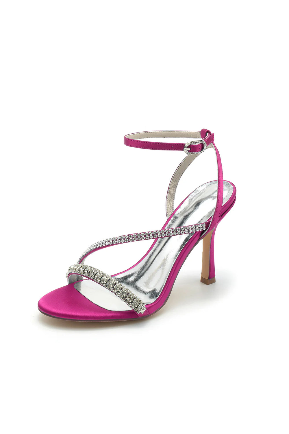 Roycebridal Single Strap Ankle Strap Wedding Shoes With Rhinestone