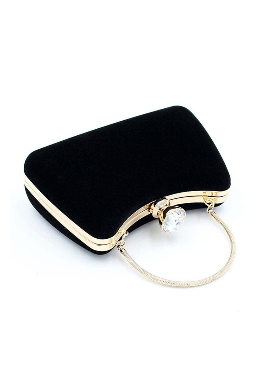 Roycebridal – Anmutige Clutch mit schwarzem Strass-Griff