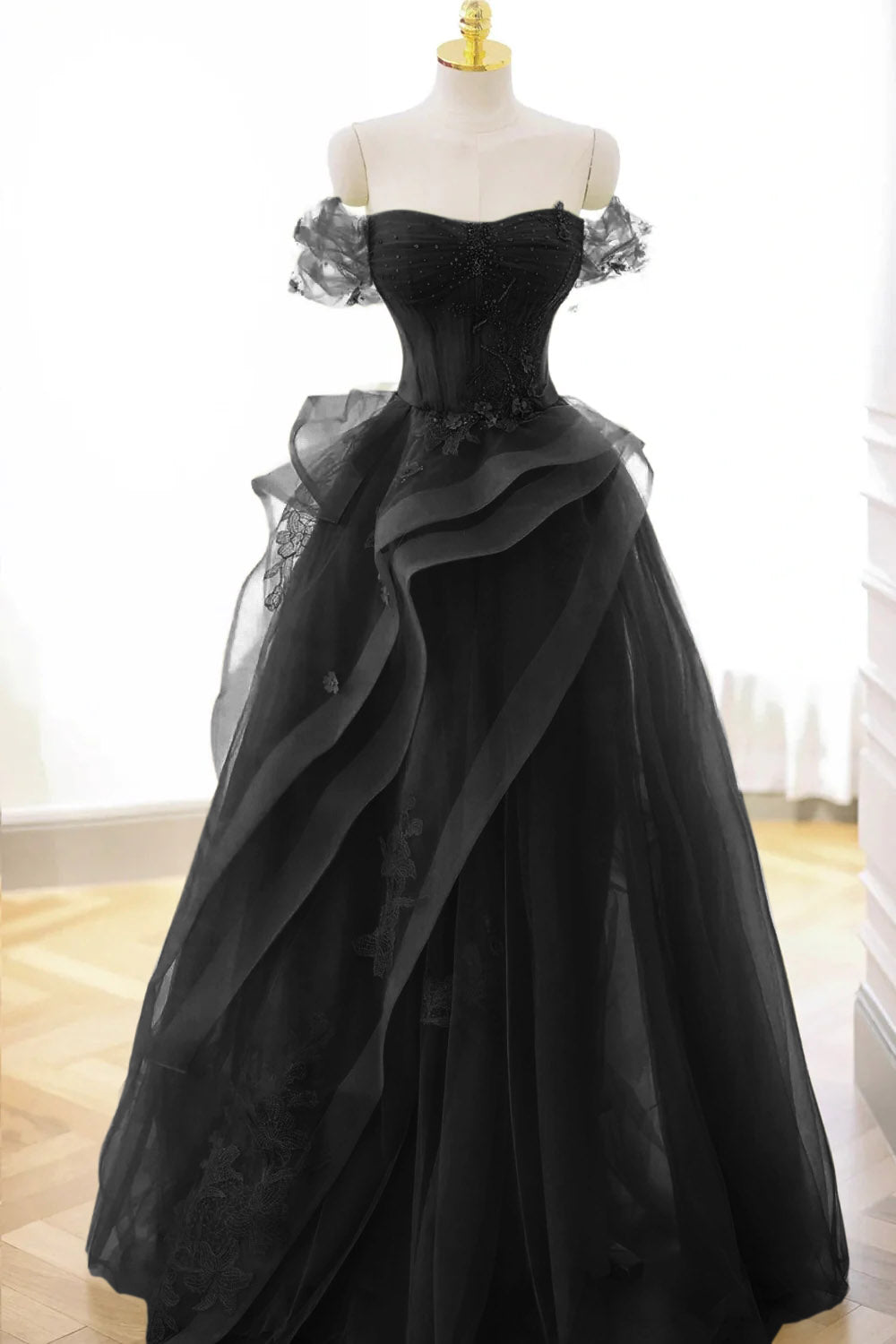 Roycebridal Nellie | Green Tulle Lace Long Prom Dress with Corset, Green Formal Party Dress