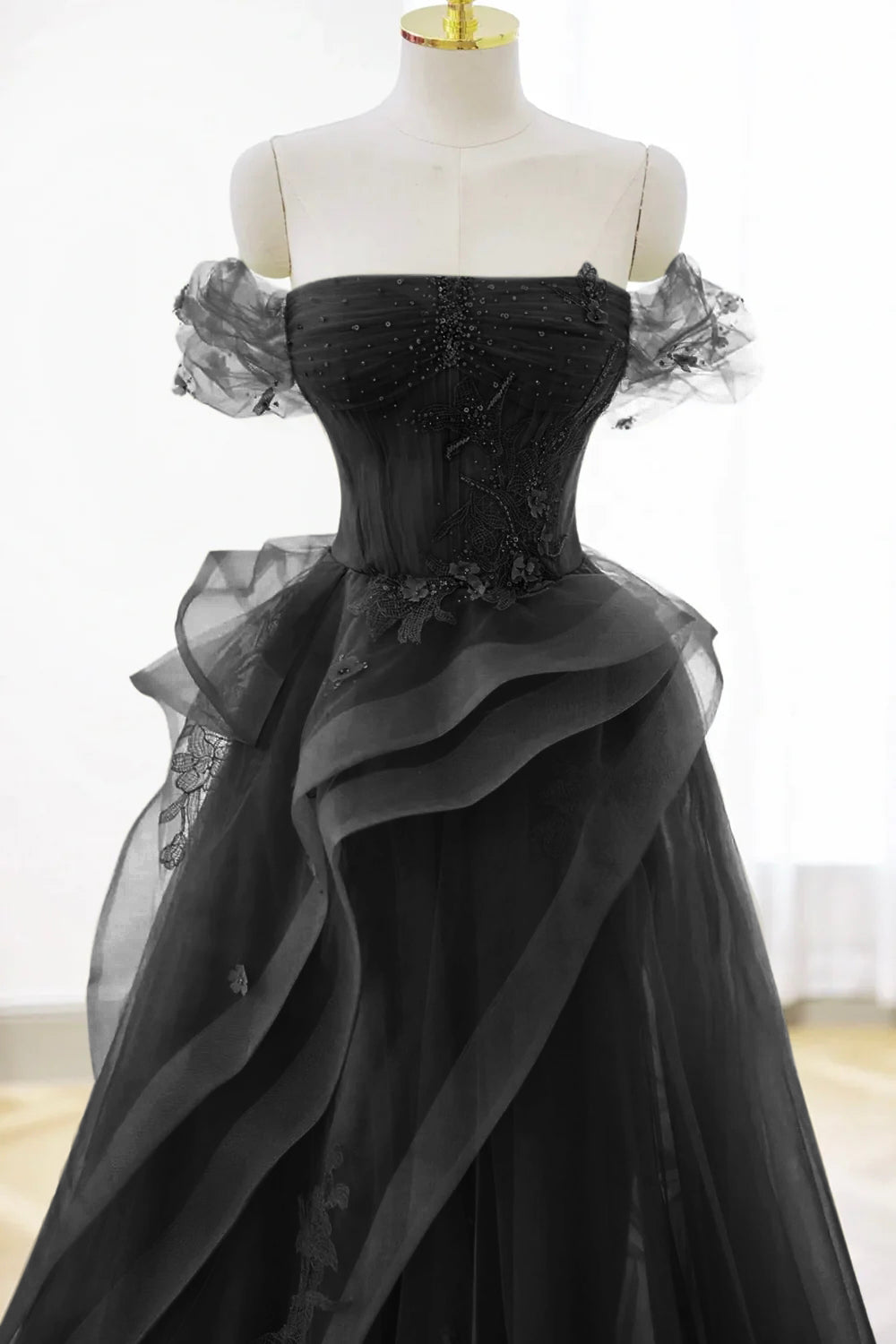 Roycebridal Nellie | Green Tulle Lace Long Prom Dress with Corset, Green Formal Party Dress