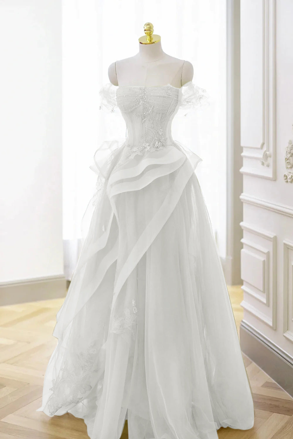 Roycebridal Nellie | Green Tulle Lace Long Prom Dress with Corset, Green Formal Party Dress