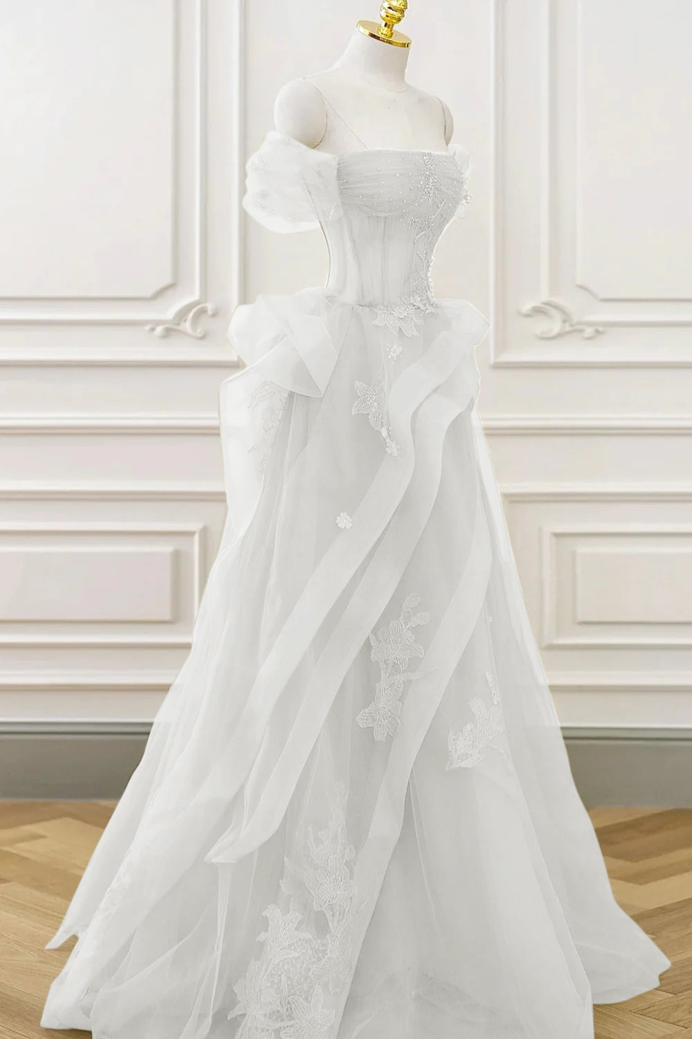 Roycebridal Nellie | Green Tulle Lace Long Prom Dress with Corset, Green Formal Party Dress