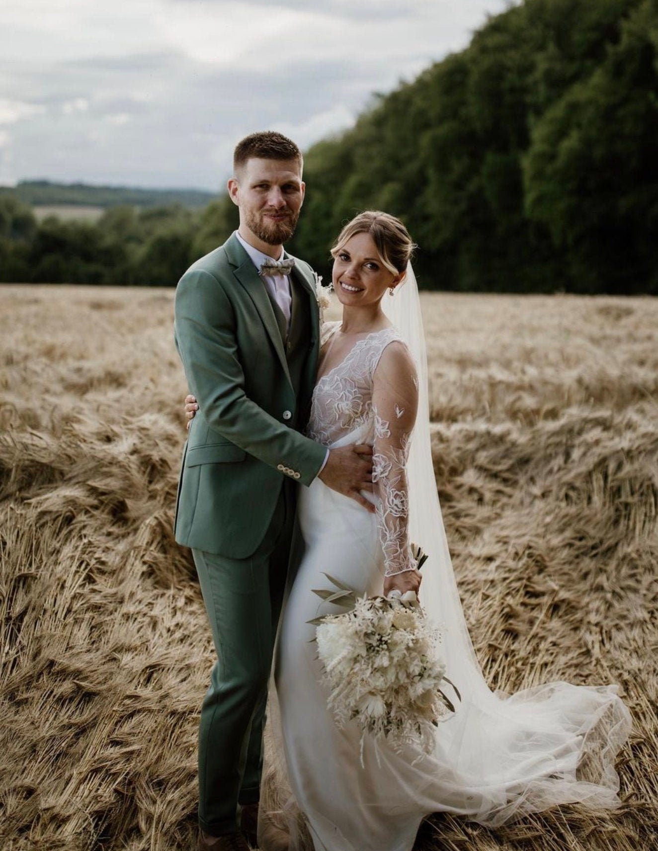 Roycebridal Vintage Brautschleier, einreihig, weicher Illusionstüll, Hochzeitsschleier