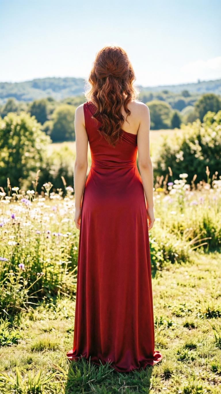 Burgundy One Shoulder Prom Dress Satin Evening Gown with Thigh High Slit