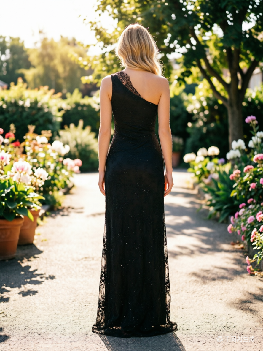 Blaues Neckholder-Abschlussballkleid mit Plissee und Ausschnitten aus Satin in A-Linie