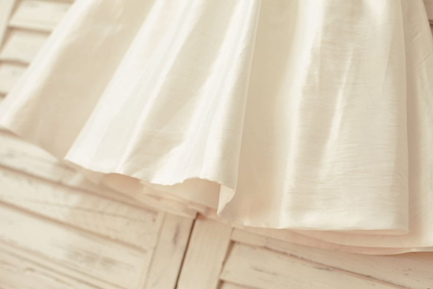 Ivory Long Lace Sleeves Taffeta Flower Girl Dress