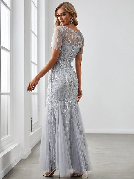Royce Bridal|Krystal sequin leaf pattern dress in silver s10-12 Express ...