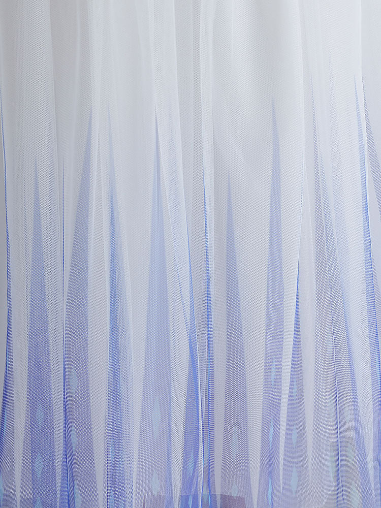 Light Sky Blue Jewel Neck Polyester Long Sleeves Formal Kids Pageant flower girl dresses-showprettydress