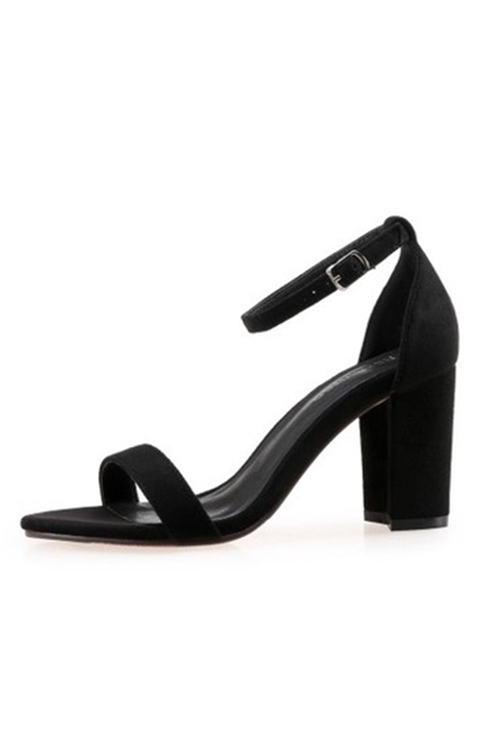 Chaussures d'extérieur Roycebridal à bout ouvert et talon épais en daim avec boucle à la cheville