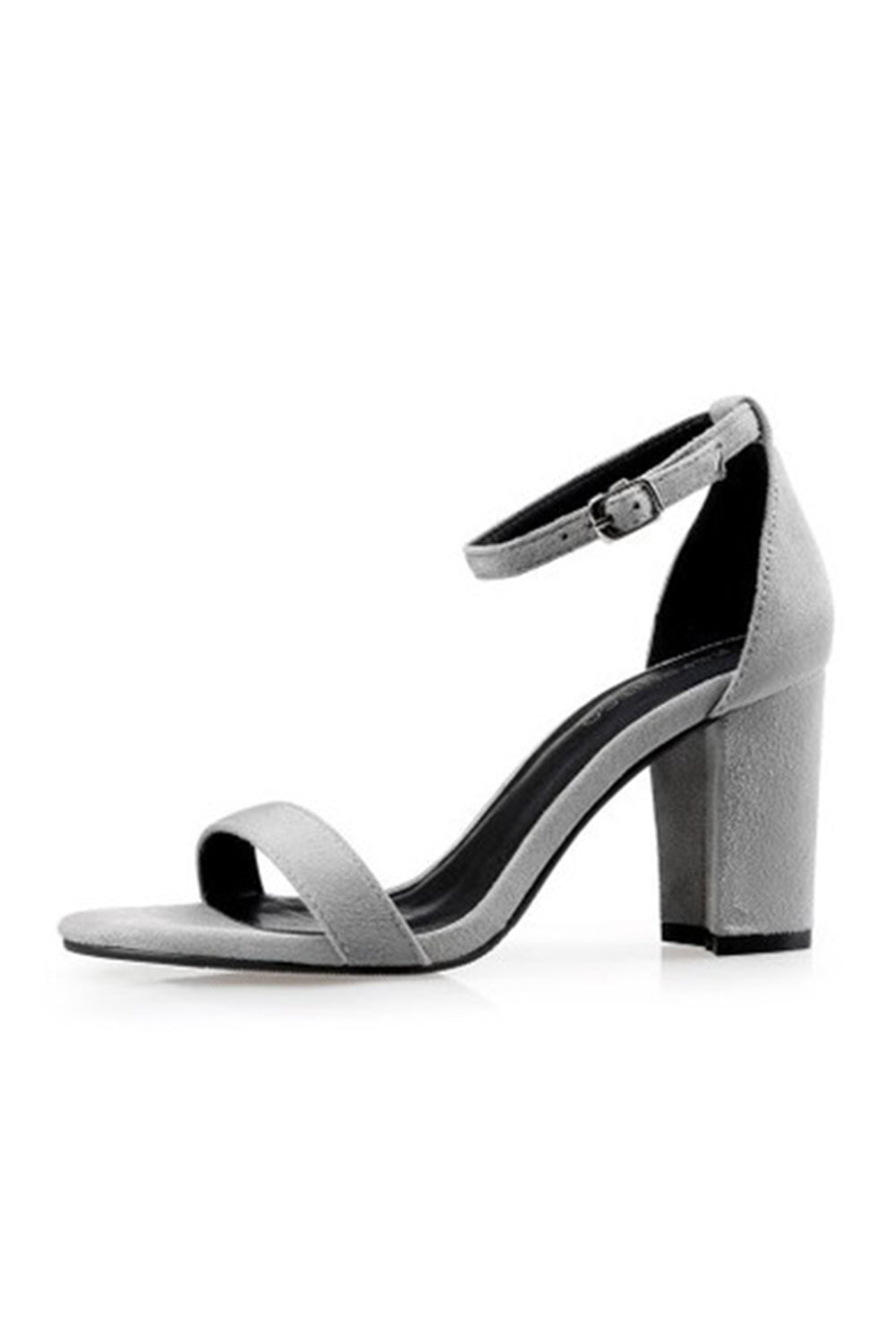 Chaussures d'extérieur Roycebridal à bout ouvert et talon épais en daim avec boucle à la cheville