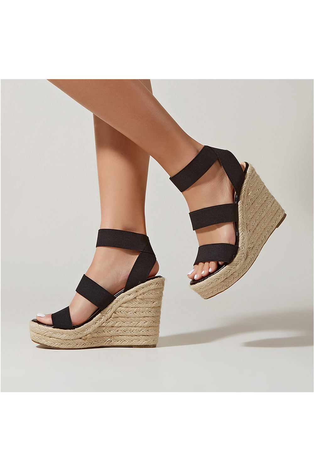 Roycebridal Outdoor Peep Toe Wedge Heel Shoes With Ankle Strap