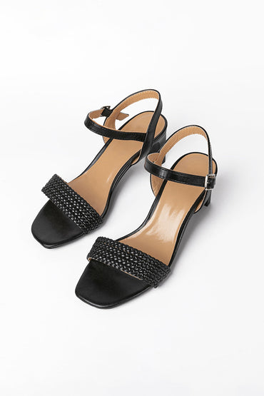 Sandales d'extérieur Roycebridal à bout ouvert et talon épais, chaussures tendance avec boucle et bride tressée