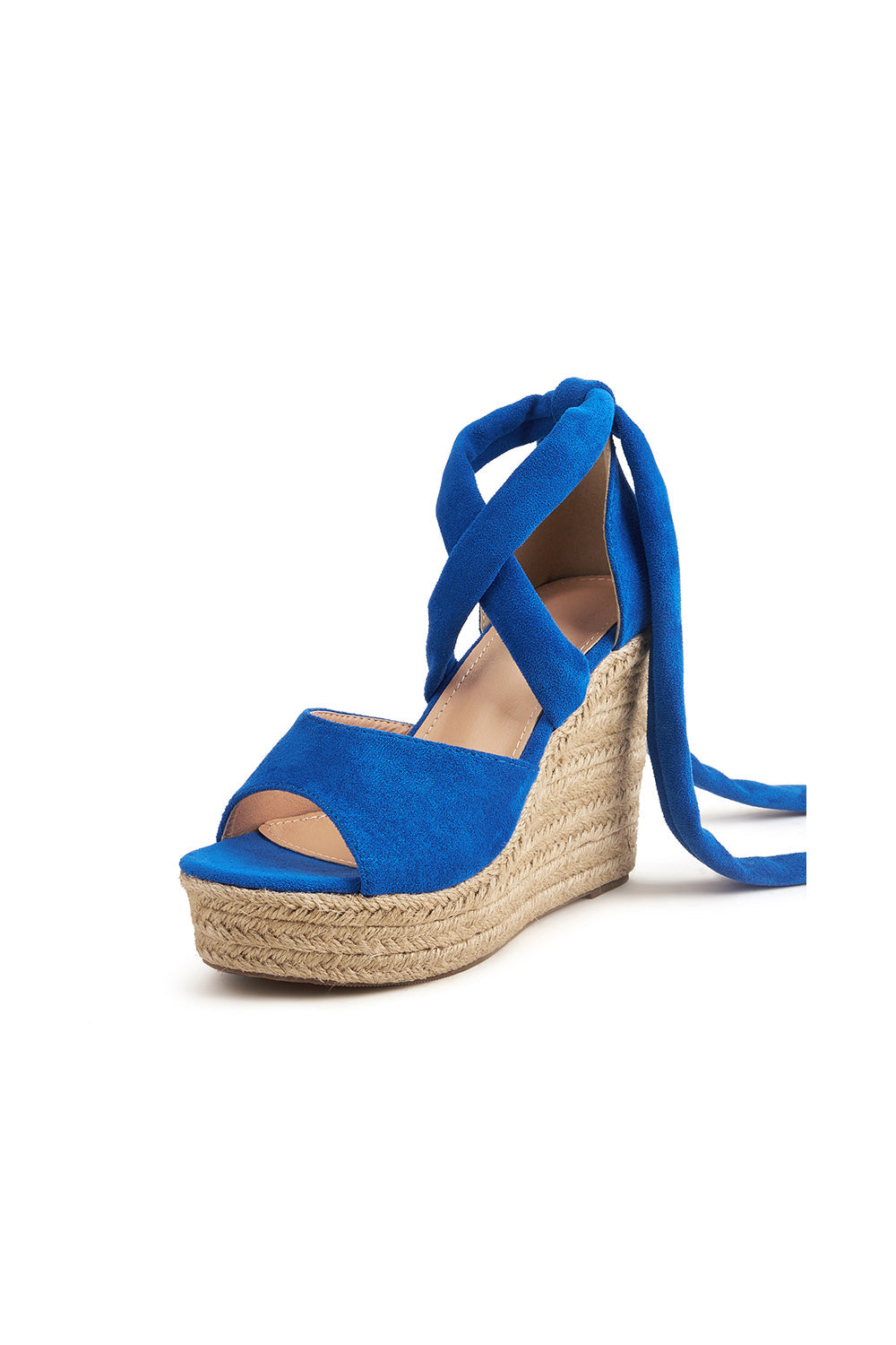 Roycebridal Outdoor Wildleder Peep Toe Keilabsatz Schuhe mit Schnürung