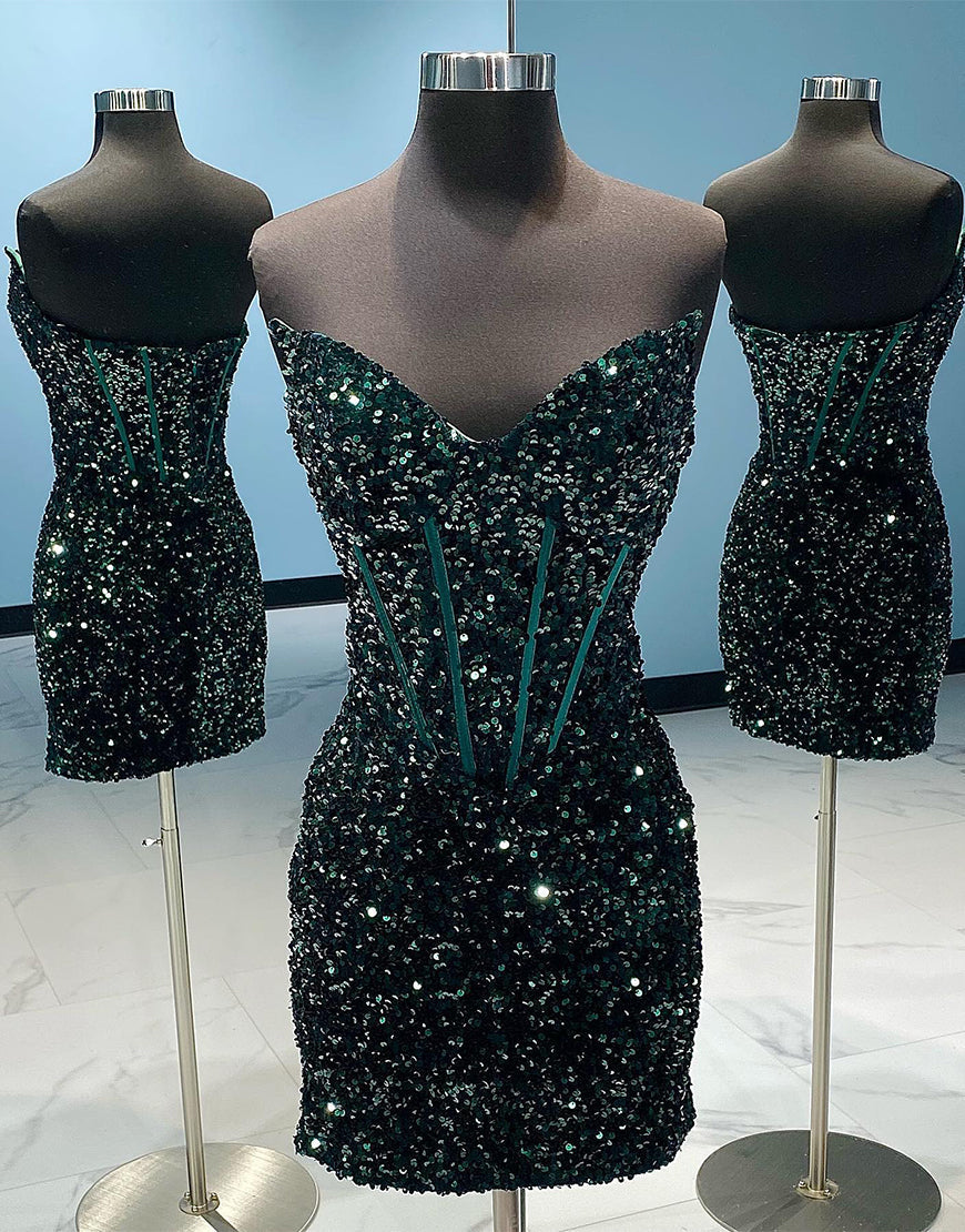 Cadence | Robe fourreau courte à sequins pour le bal de fin d'année