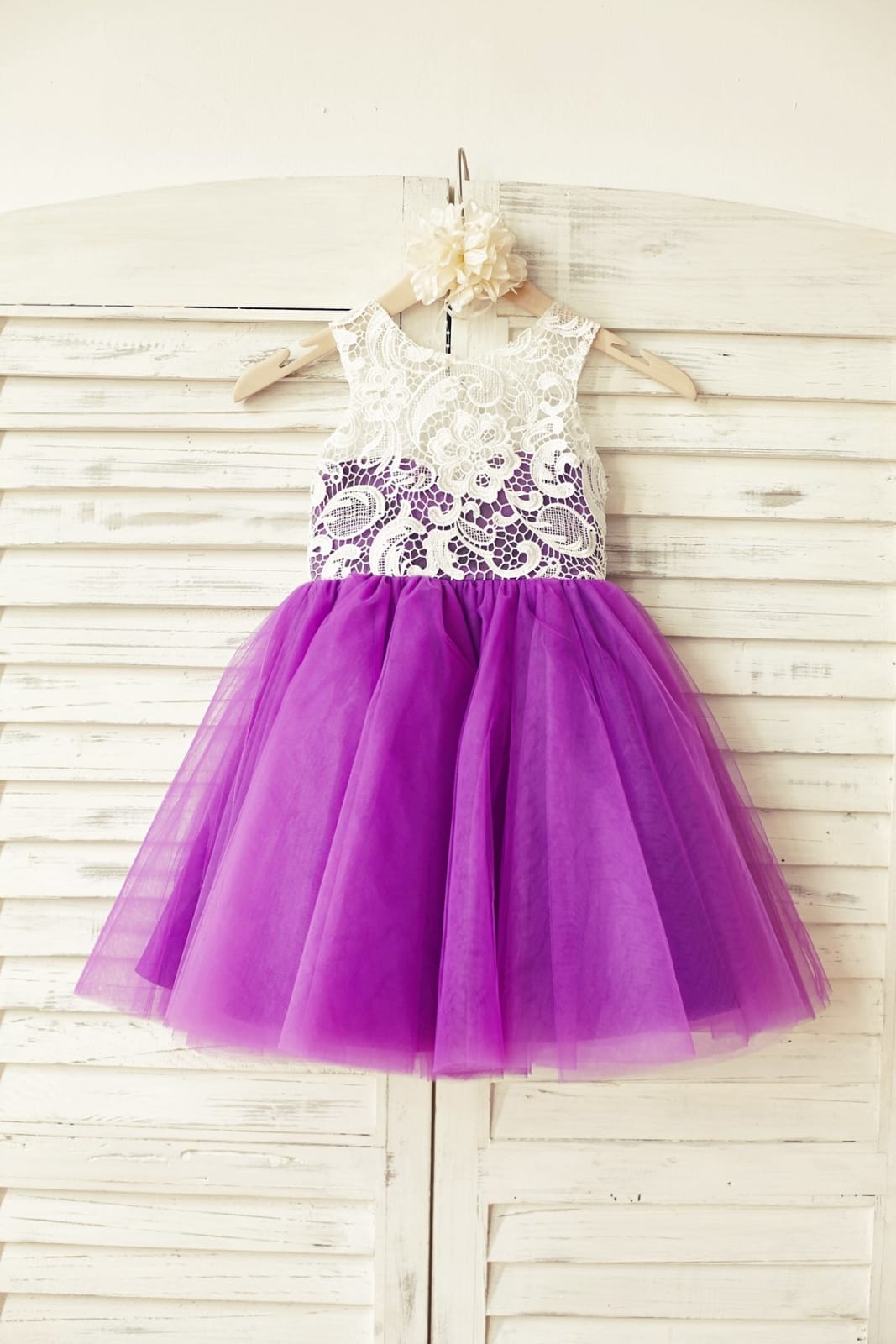 Princess Ivory Lace Blush Pink Tulle Flower Girl Dress - 2T