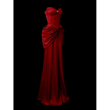 Red Taffeta Sweetheart Elegant Gothic Wedding Dress