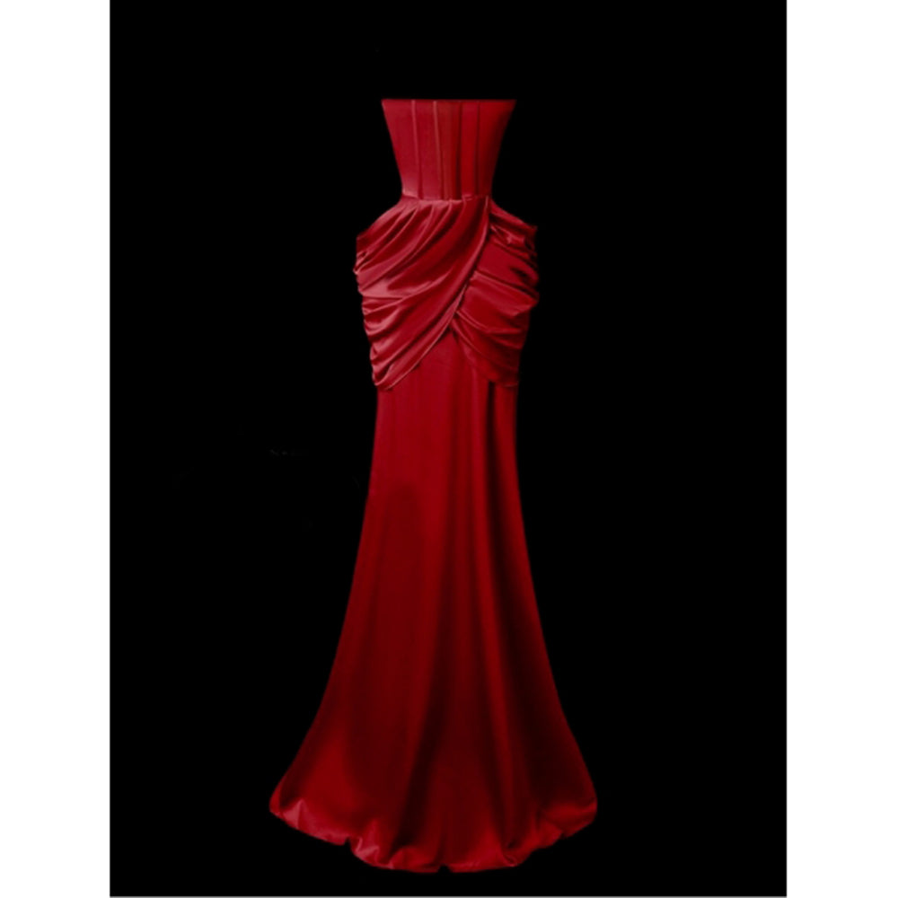 Red Taffeta Sweetheart Elegant Gothic Wedding Dress