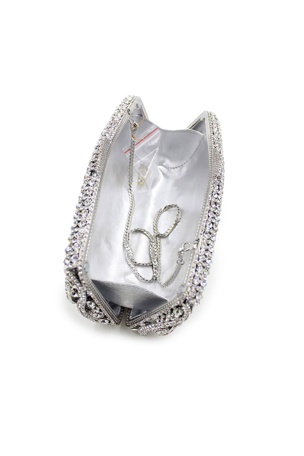 Roycebridal Silver Rhinestones Chain Square Party Handbag