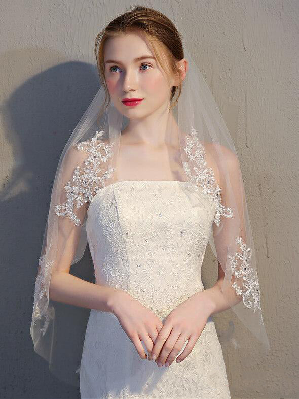 Voile de mariée court et simple Roycebridal en dentelle