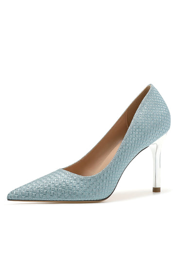 Chaussures de mariage Roycebridal en cuir microfibre, bout fermé, talon aiguille et paillettes