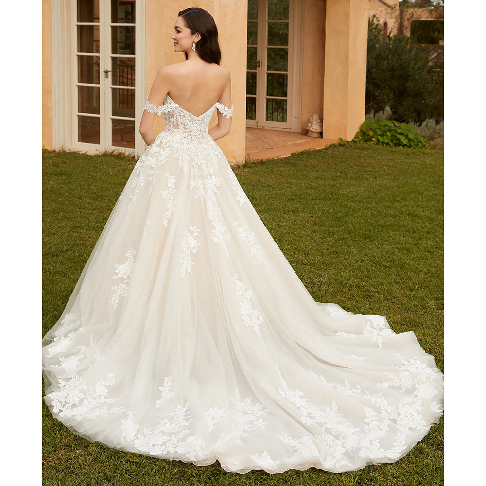 Sweetheart Collar Off the Shoulder Lace Gothic Black Wedding Dress
