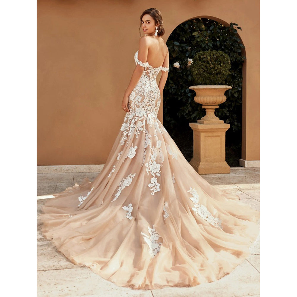 Sweetheart Collar Off the Shoulder Lace Gothic Black Wedding Dress with Flared Skirt