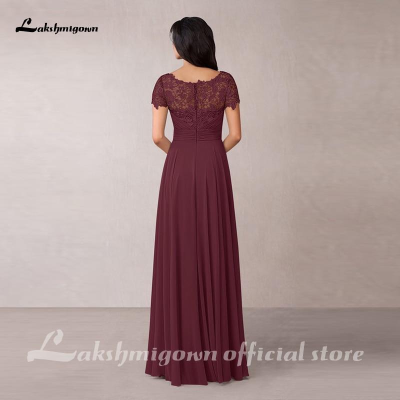 Burgundy Graceful Chiffon Lace Mother of the Bride Dresses - ROYCEBRIDAL OFFICIAL STORE