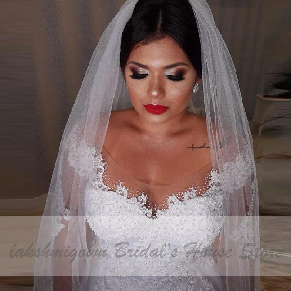 Dubai Plus Size Wedding Dresses Vintage Lace Appliques Long Sleeves - ROYCEBRIDAL OFFICIAL STORE