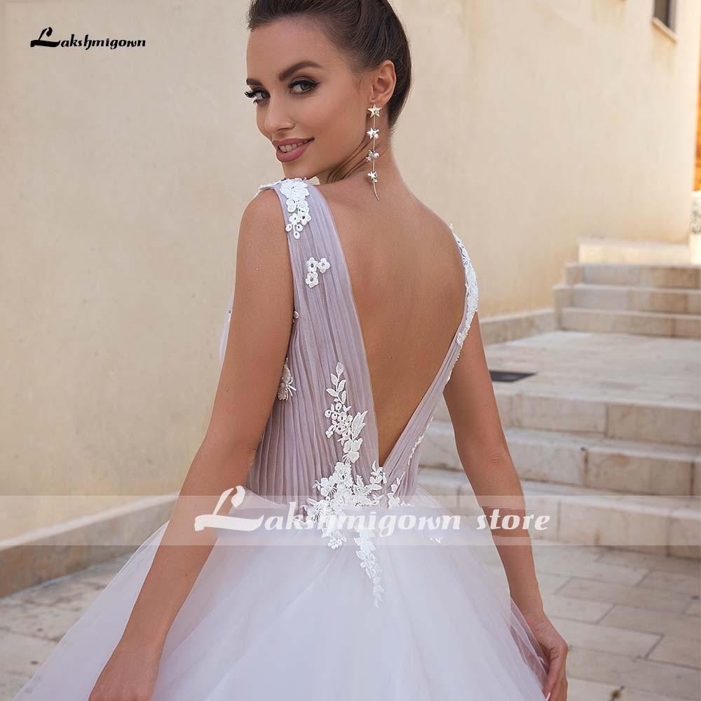 Elegant v-Neck A Line Lace Colorful Wedding Dresses - ROYCEBRIDAL OFFICIAL STORE