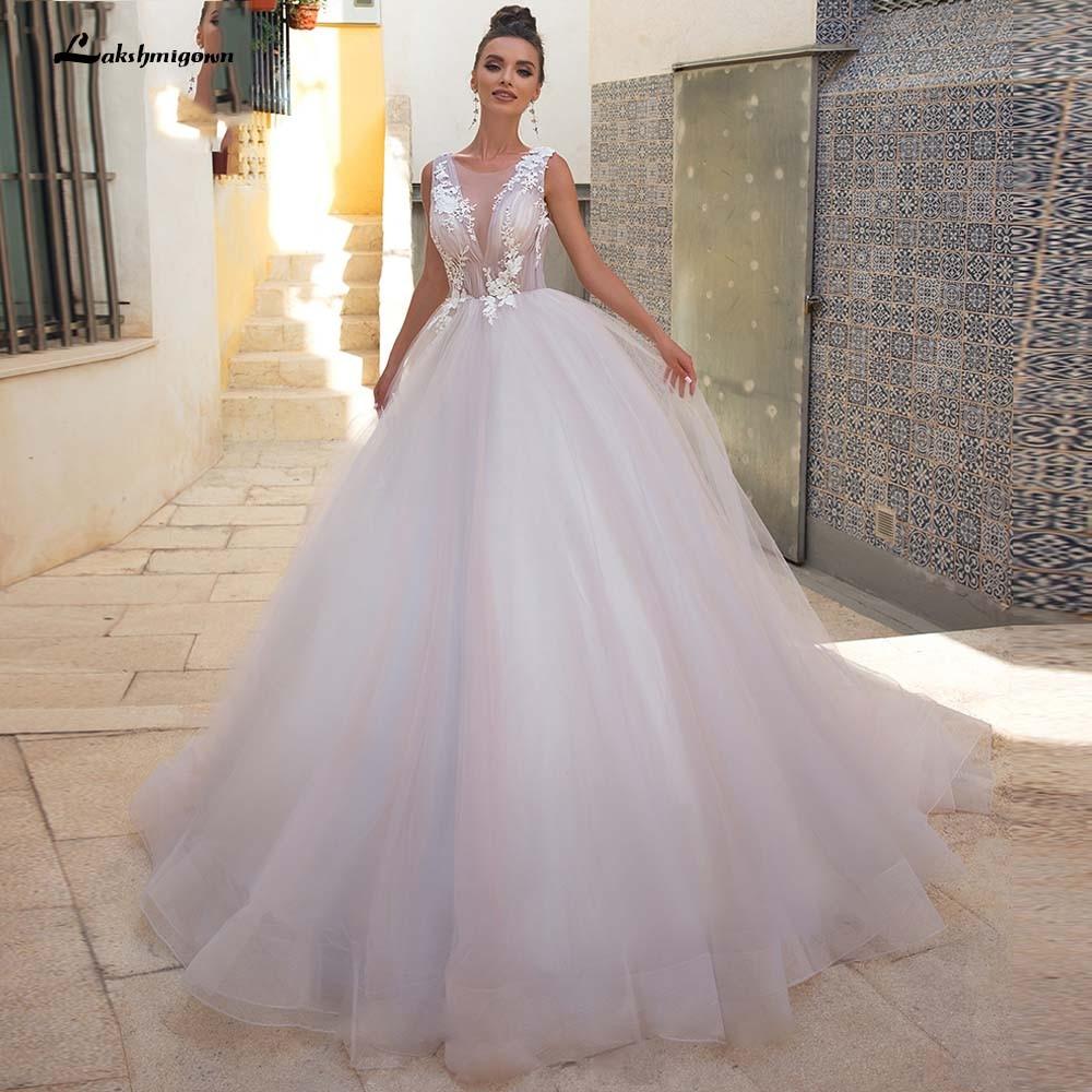 Elegant v-Neck A Line Lace Colorful Wedding Dresses - ROYCEBRIDAL OFFICIAL STORE