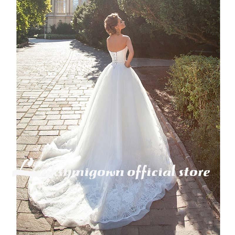 Modest Lace A-Line Wedding Dresses Vintage Bride Gown - ROYCEBRIDAL OFFICIAL STORE