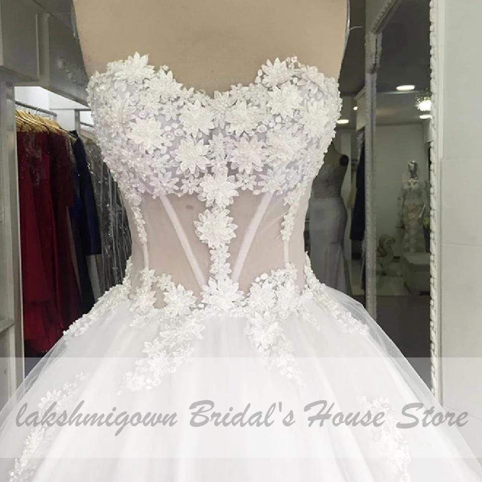 Plus Size Floral Corset Lace Up Wedding Gowns Off Shoulder - ROYCEBRIDAL OFFICIAL STORE
