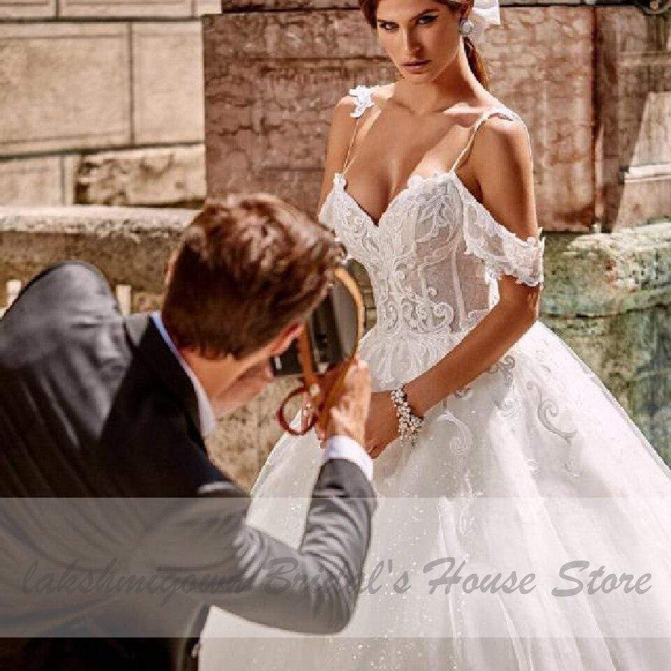 Princess Bridal Gowns Corset Glitter Tulle Ball Gown Wedding Dresses - ROYCEBRIDAL OFFICIAL STORE