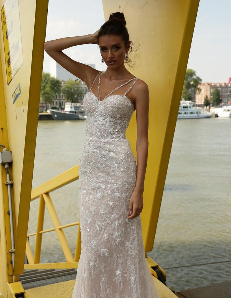 Robe de mariée sirène vintage Roycebridal, sexy, décolleté en cœur, appliques en dentelle, 2 en 1, jupe amovible