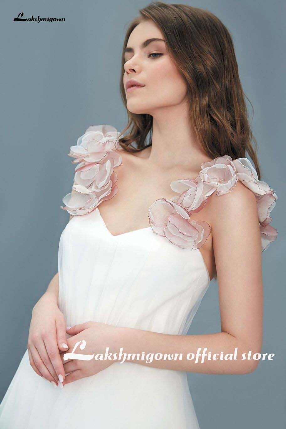 Elegant Short A Line Wedding Dresses with flower Sweetheart Appliques Ankle Length Plus Size Custom Made Bridal Gown - ROYCEBRIDAL OFFICIAL STORE