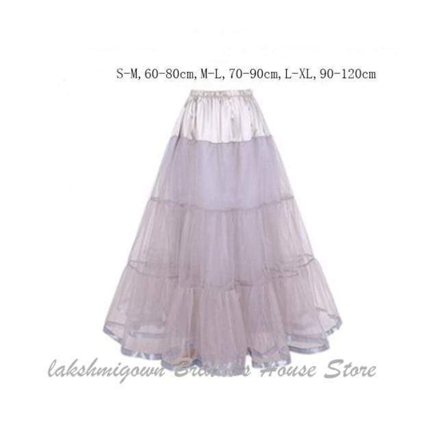 A Line Tulle Underskirt Women Without Hoops 100cm Floor Length - ROYCEBRIDAL OFFICIAL STORE
