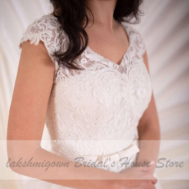 Simples Bridal Dress Vintage Lace Embroidery Wedding Gowns - ROYCEBRIDAL OFFICIAL STORE