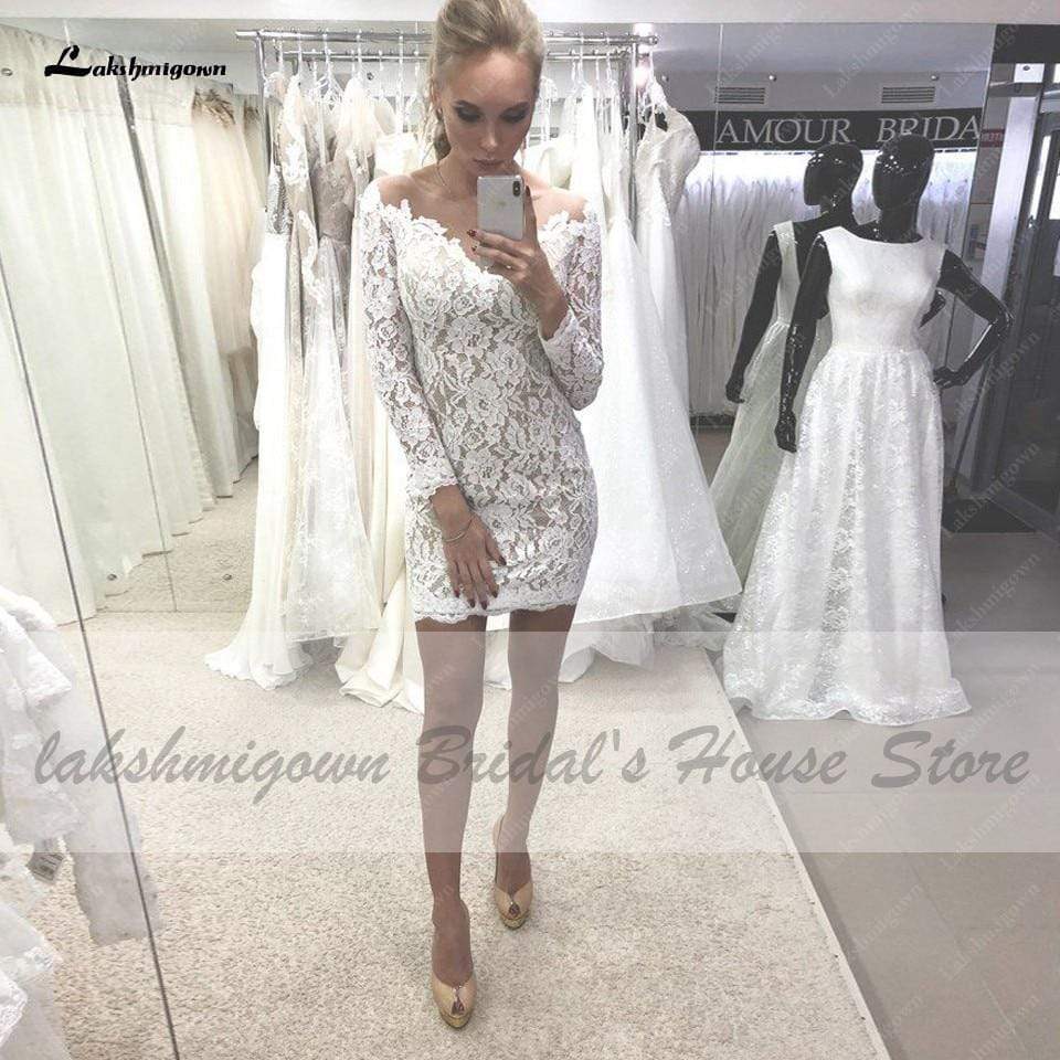 Vintage 2 Pieces Wedding Dress Lace Bodice Backless - ROYCEBRIDAL OFFICIAL STORE