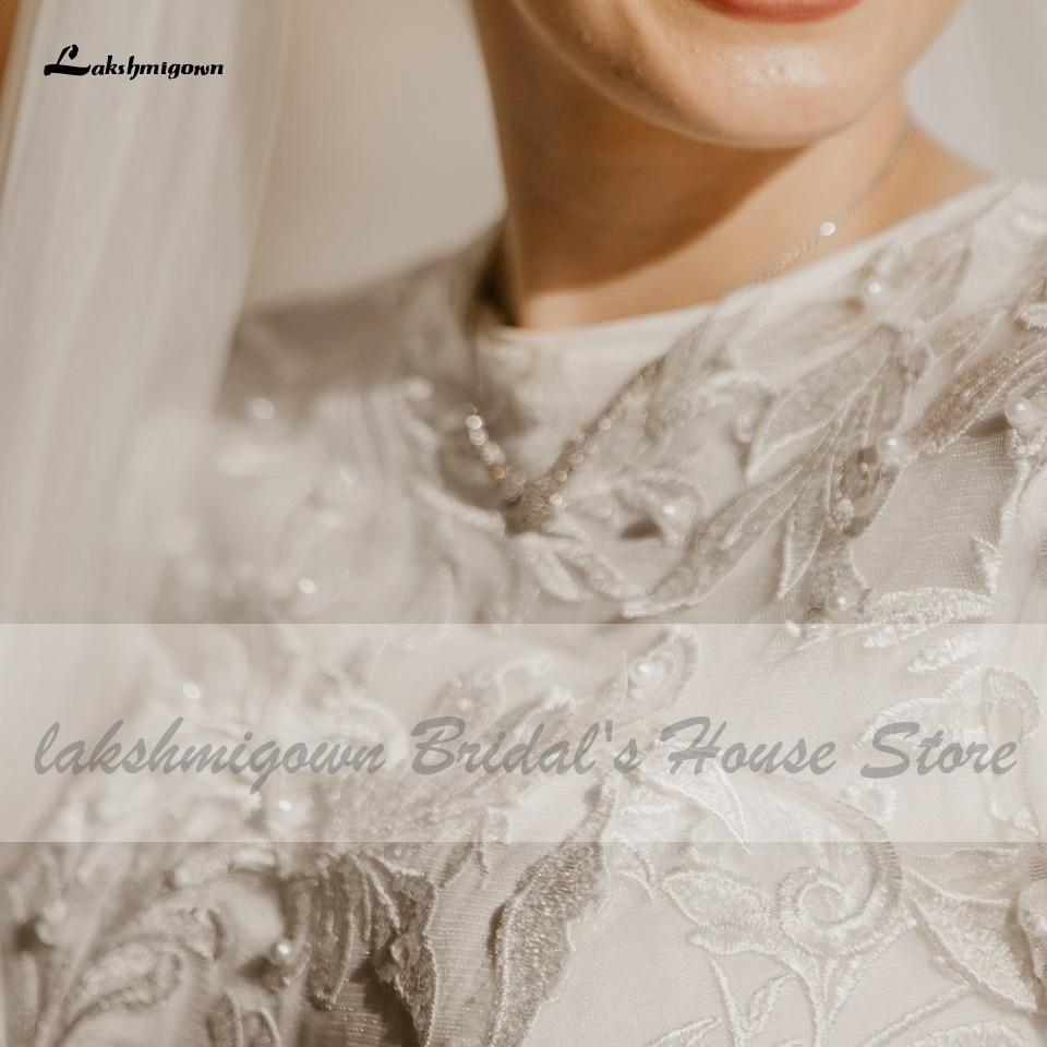 Vintage Lace Arabic Muslim Wedding Gown Off White Long Sleeve - ROYCEBRIDAL OFFICIAL STORE