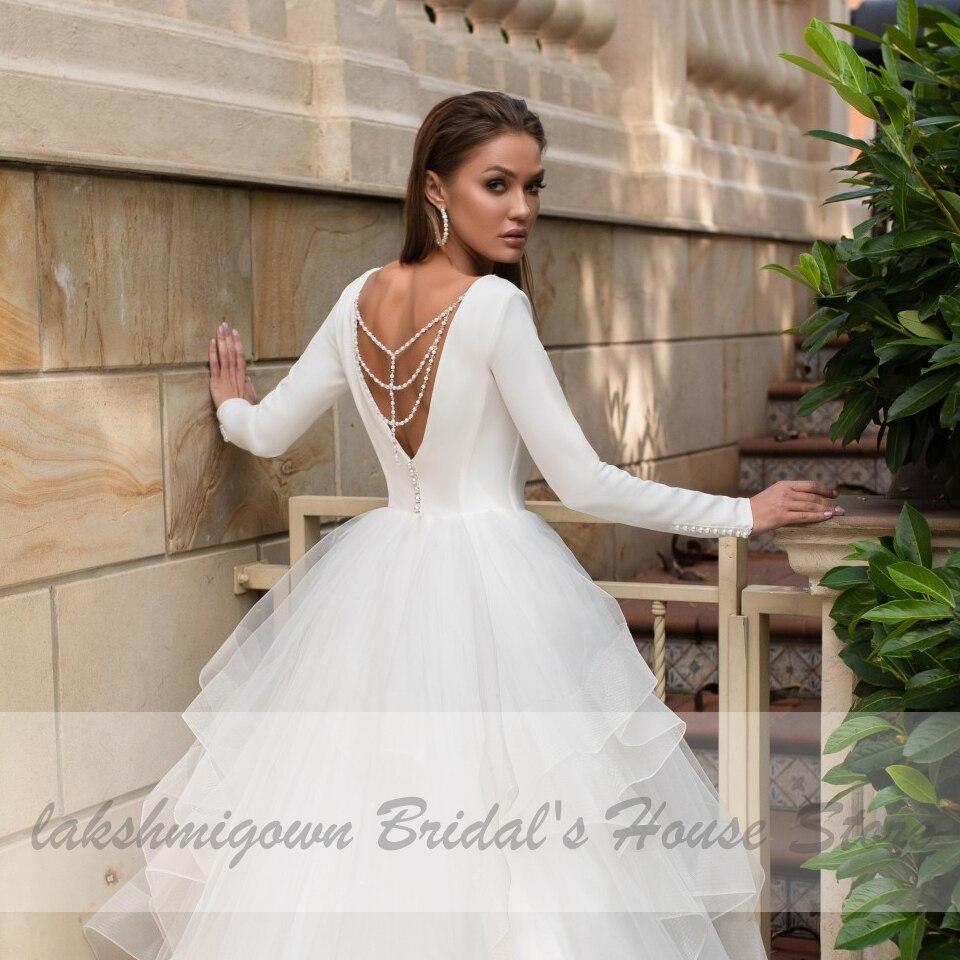 Vintage Ruffles Wedding Dress Long Sleeve - ROYCEBRIDAL OFFICIAL STORE