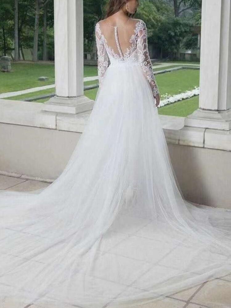 Wedding Jumpsuit 2021 Bohemian Vintage Lace Appliques - ROYCEBRIDAL OFFICIAL STORE