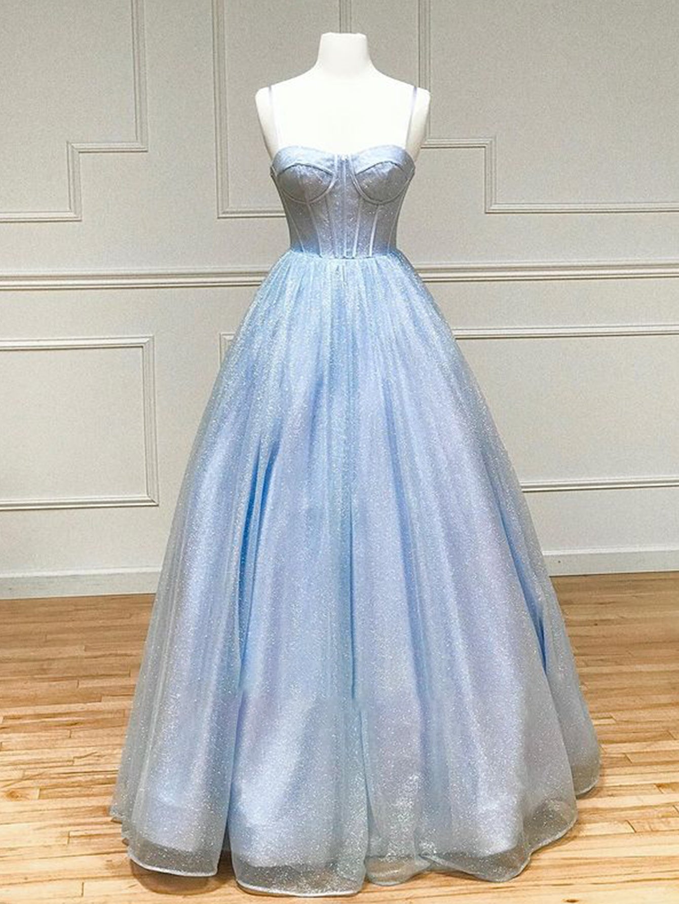 Roycebridal Julissa |A Line Glitter Tulle Prom Dress with Pockets