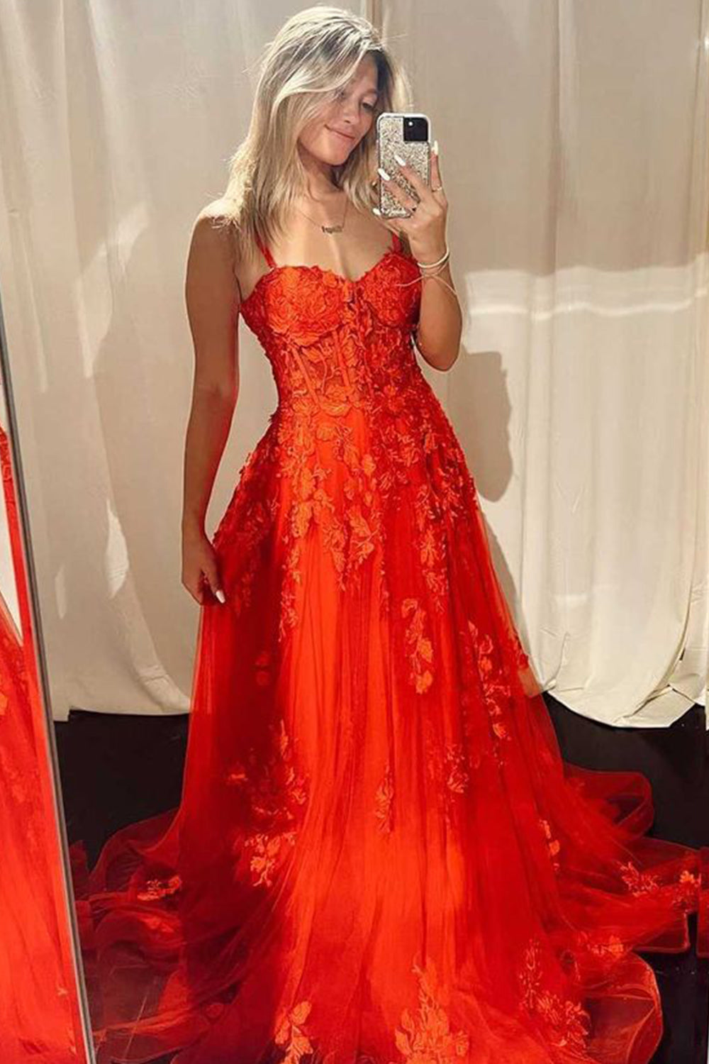 Roycebridal Mariana |A-line Sweetheart Lace Tulle Prom Dress with Slit