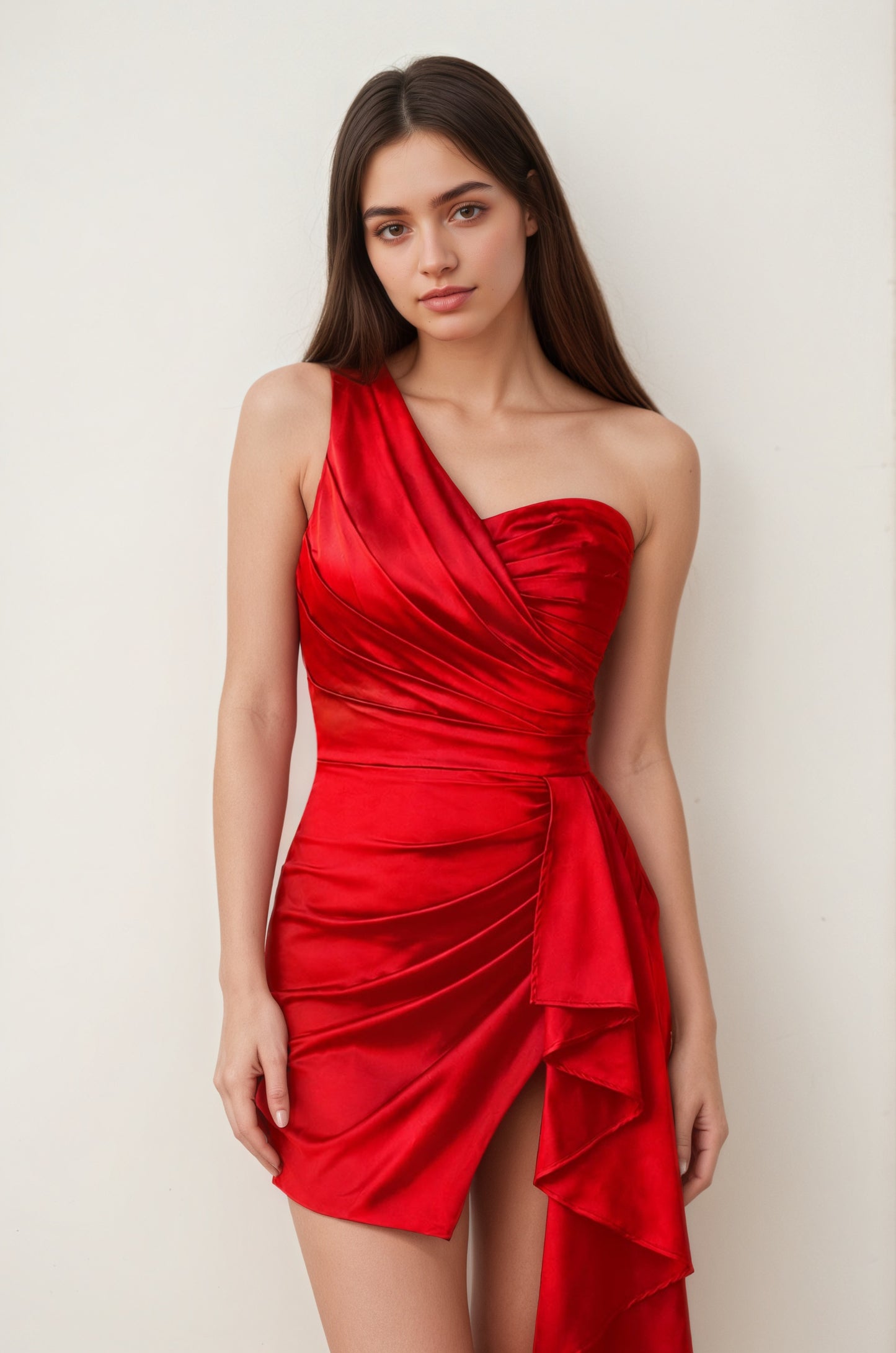 Black One Shoulder Homecoming Dresses with Slit Customized