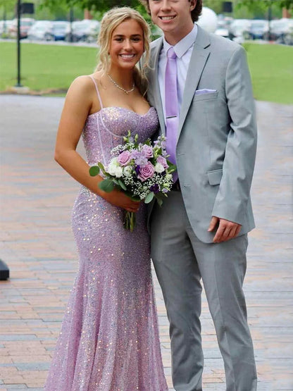 जानेमन सेक्विन बीडिंग मरमेड प्रोम ड्रेस