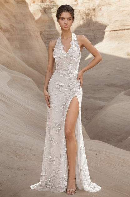 Vestido de novia mono de satén boho escote corazón fuera del hombro personalizado