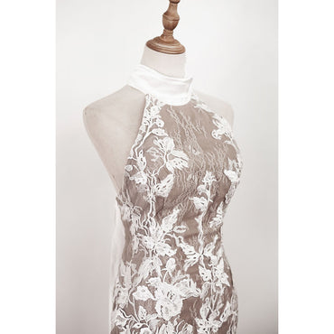 Sexy Halter Neck Sleeveless Open Back Full Lace Mermaid Gothic Black Wedding Dress