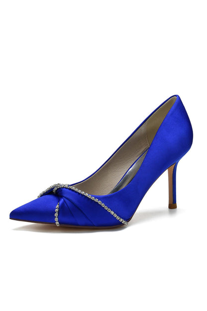 Cross Diamond Satin Stilettos