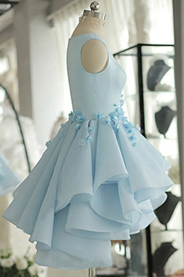 Robe de soirée bleu clair à col rond et jolies robes 