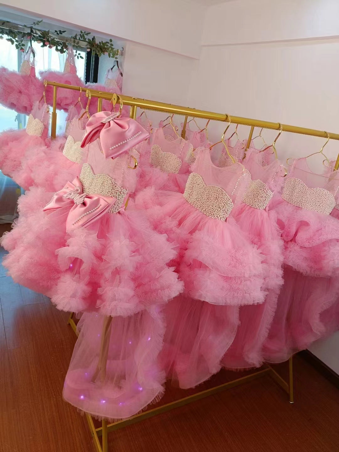 Roycebridal Elegant Green Pearls Flower Girl Dress Princess Baby Kids Wedding Birthday First Communion Party Gown 2025 J301